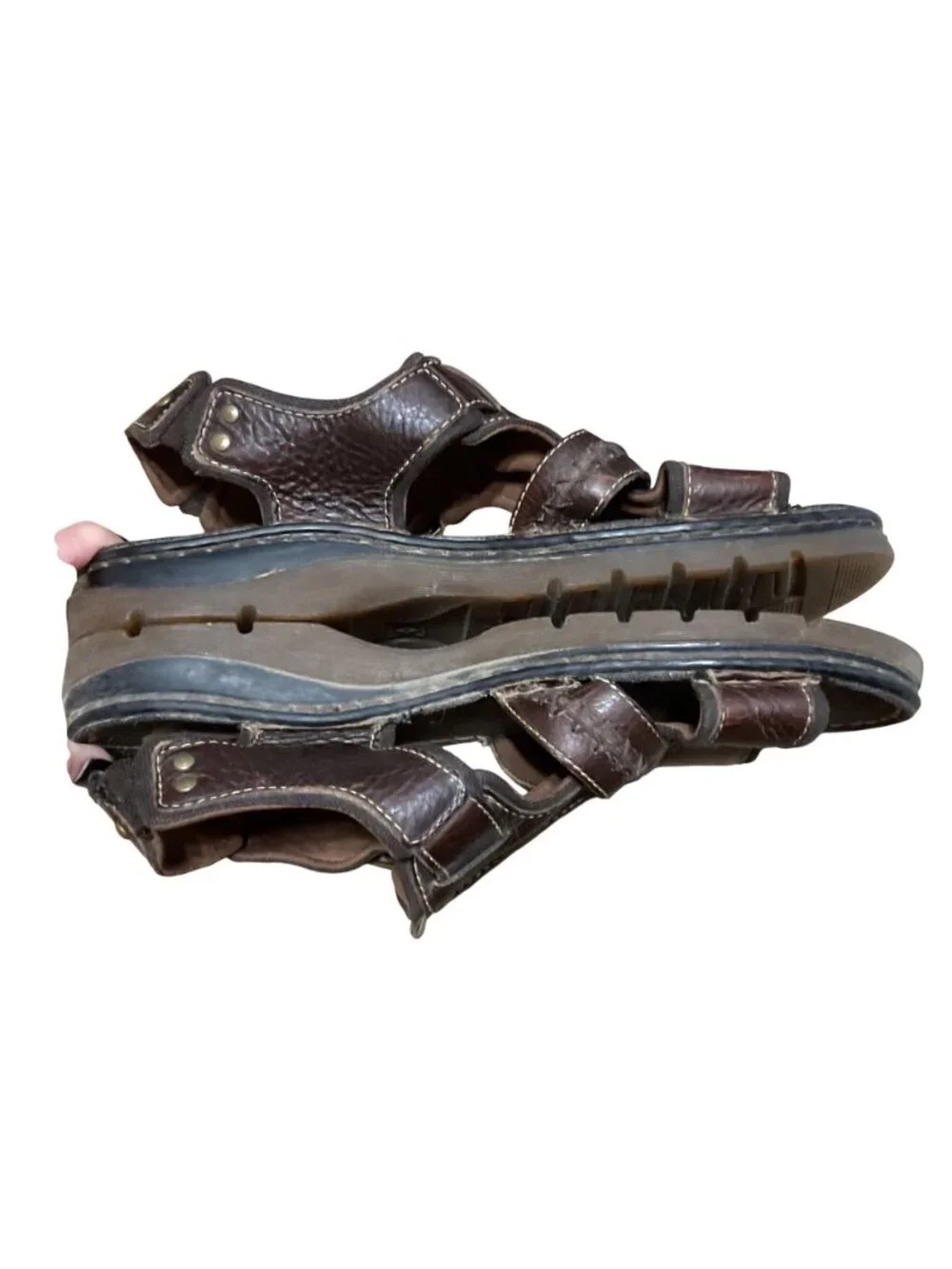 Y2K Dr Martens Brown Leather Fisherman Sandals 13 Adjustable Straps Buckles